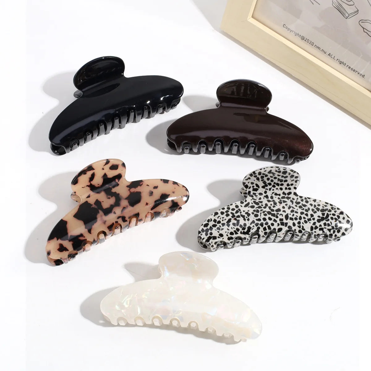 Factory Wholesale Custom Logo Cellulose Hair Claw Elegant Acetate Hair Claw Clip for Women Girls