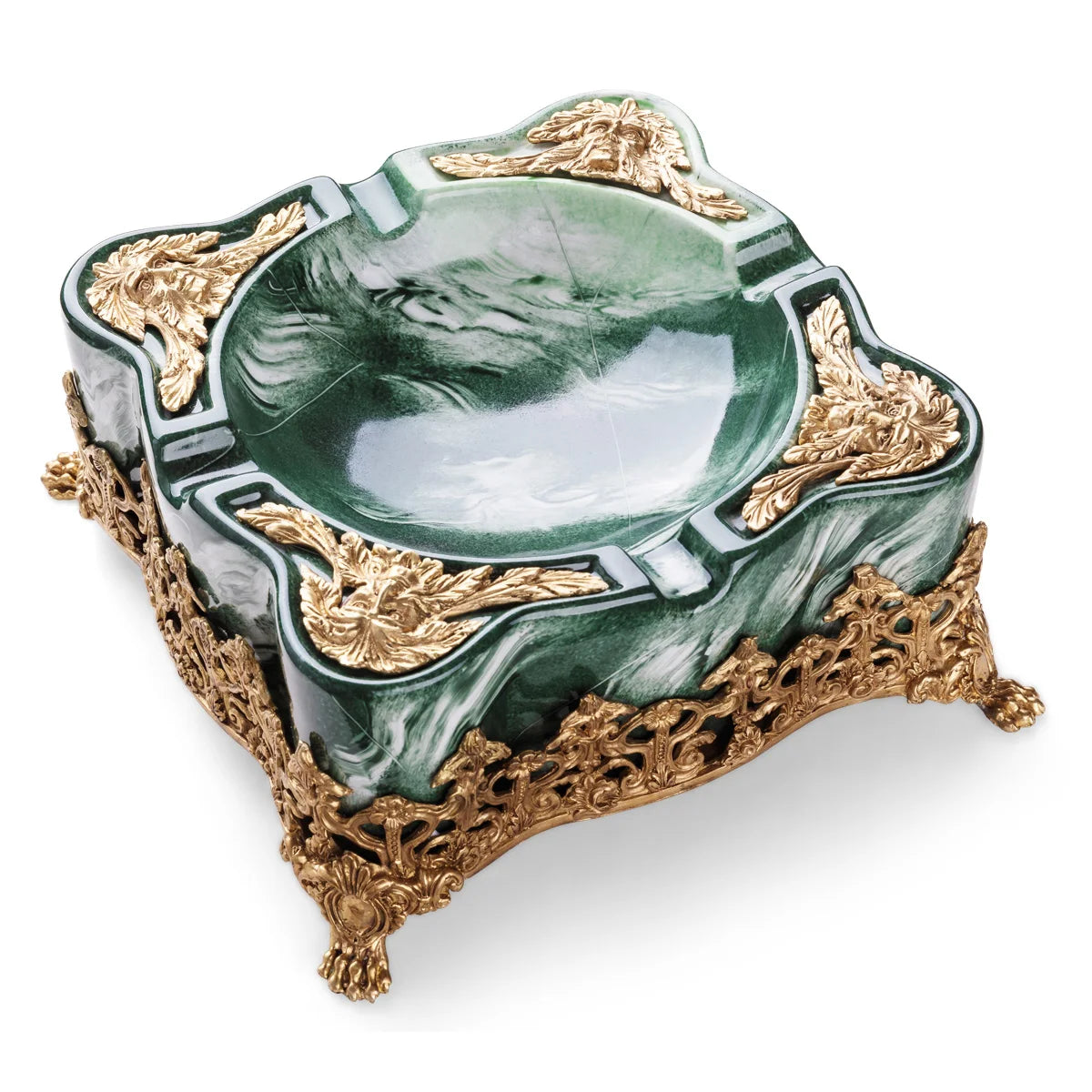 Exquisite Luxury Smokeless Copper & Ceramic Cigar Ashtray with American Style Design for Hotel Restaurant Home & Car Use