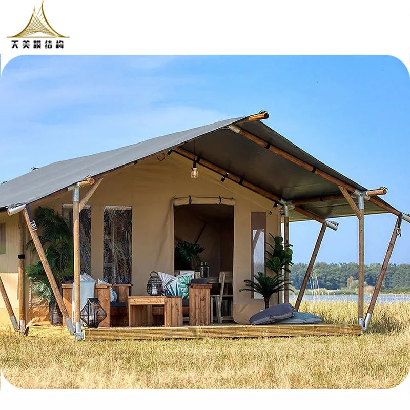Large Area Accommodation Type Hotel Tent Outdoor Tent Canvas Tents With Toilets for Sale