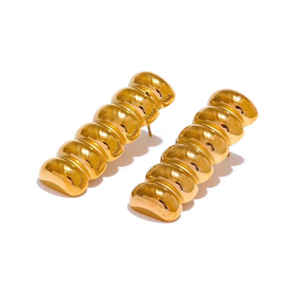 JINIYOU 3479 Distinctive Stainless Steel Metal Geometric Stud Earrings Prevent Allergy Metal Gold  Attractive Jewelry for Wom