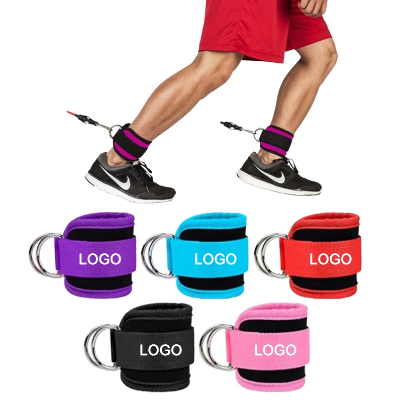 NQ SPORTS Neoprene Padded Weight Workout Support Ankle Cuffs D-ring Adjustable Ankle Straps for Gym Cable Machines Workout Fi