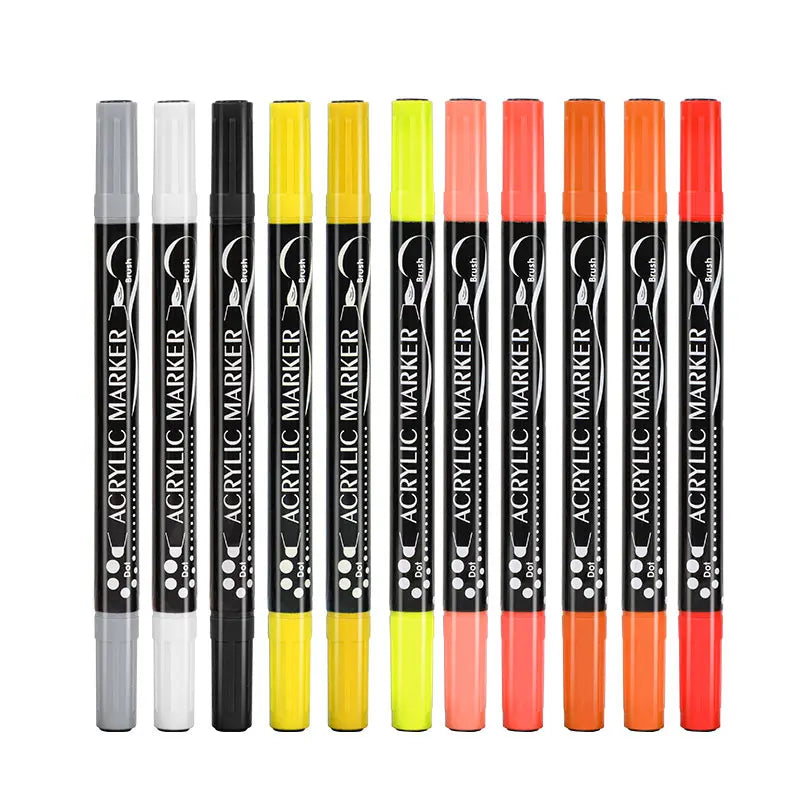 Artist's Choice Dual-Tip 12 24 36 Color Fade-Resistant Acrylic Marker Set for Doodling Painting & Coloring