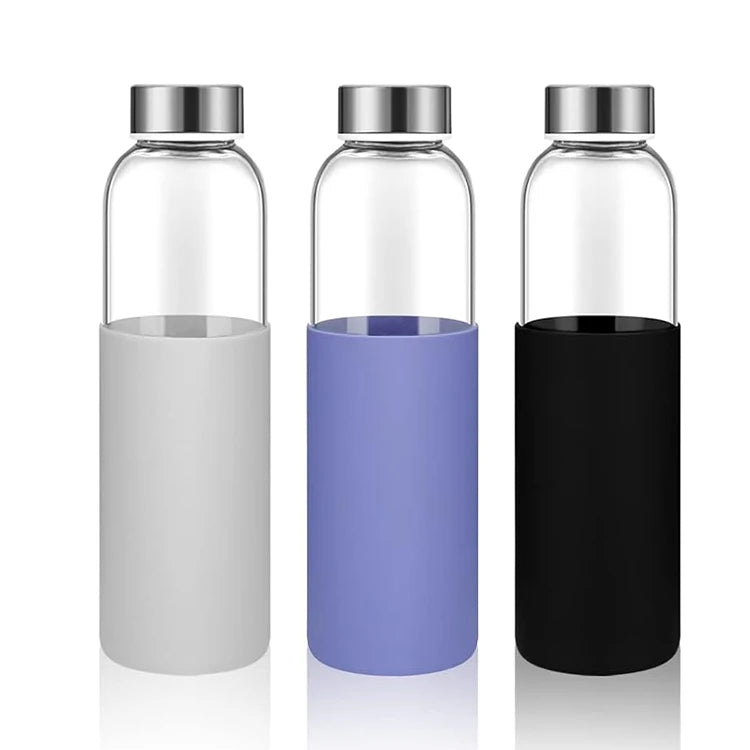 Wholesale 350Ml 500Ml700Ml 1L Transparent High Borosilicate Glass Water Bottle With Stainless Steel Lid