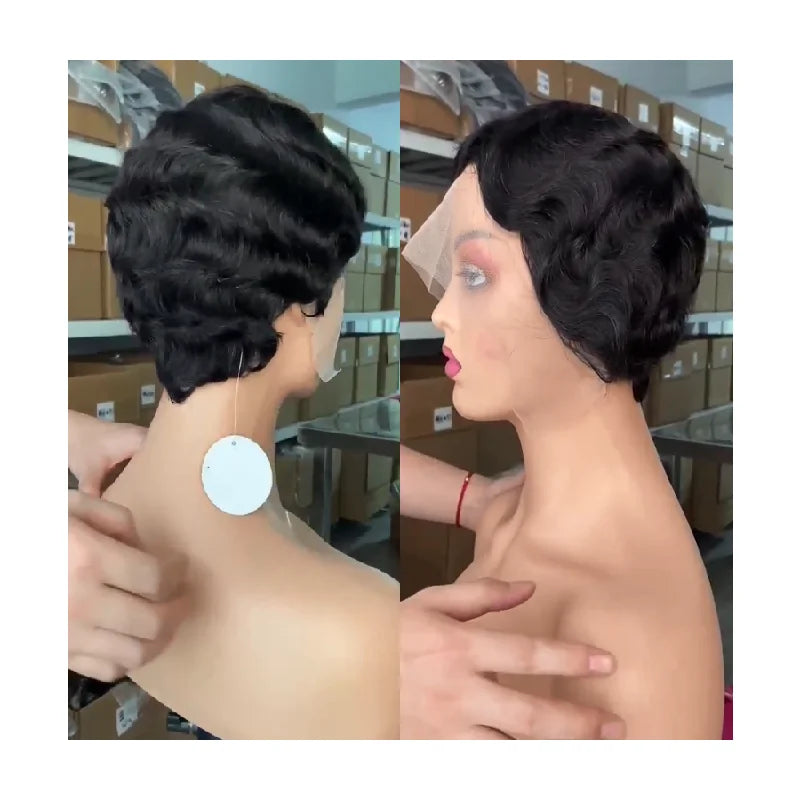 Hot Selling New Design for Curly Wigs Virgin Brazilian Human Lace Front Wigs Short Transparent for Lace Remy Hair Glueless