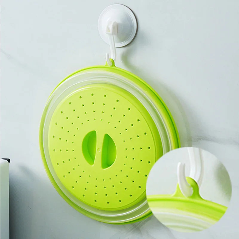 2026 New Premium Eco-Friendly Splatter Guard Food Plate PP Plastic Lid Collapsible Microwave Cover with Customized Color