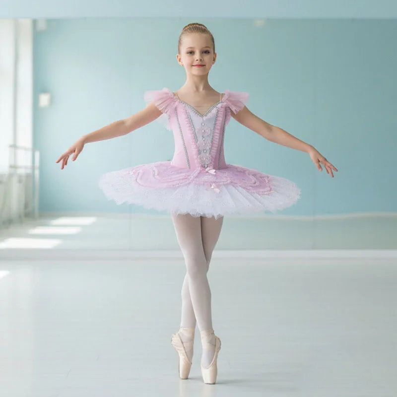 Ballet Tutu Skirt Children White Swan Lake Girls Ballerina Leotard Dancewear Dance Performance Costumes Ballet Costume