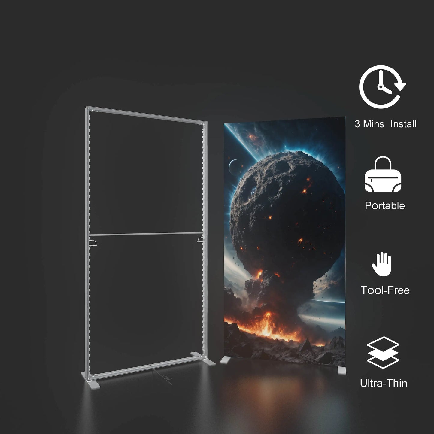 Seg Lightbox Indoor Hanging Tradeshow Exhibition Booth Display Aluminum Frame Rectangle Modular Display SEG Pop Led Backlit