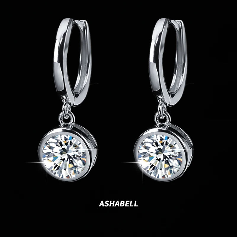 Wholesale  S925 Sterling Silver Fully Surrounded 1CT Vvs D Color Moissanite Pendant Earrings for Women