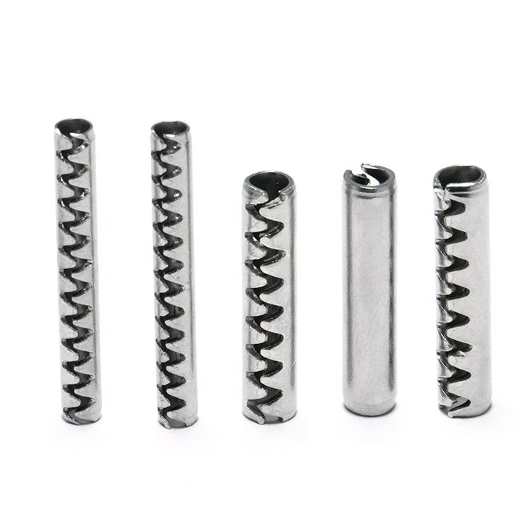 Factory Direct Sale 304 Carbon Steel Stainless Steel Toothed Slotted Parallel Spring Pin