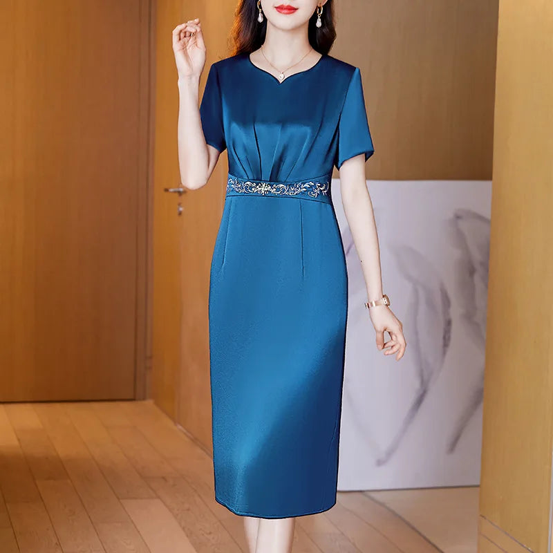 L-5XL Summer New Fashion Qipao Dress Elegant and Slim Fitting Dress With Elegant Temperament