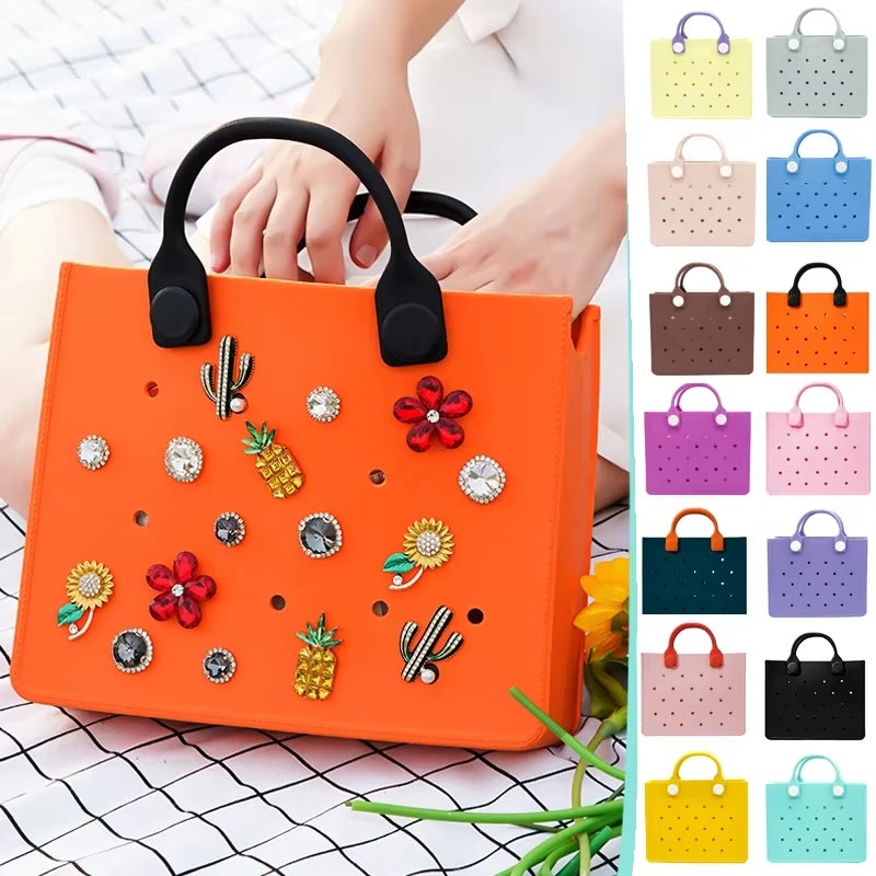 Waterproof EVA Handbag Punching Women's Tote Bags With Shoulder Strap for Women Hand Tote Bag Beach Bag