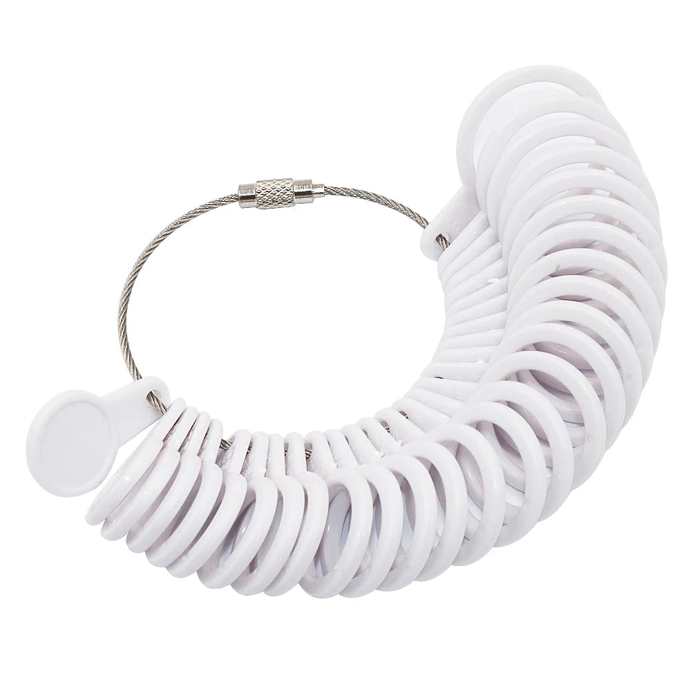 Wholesale ABS Plastic EU Size US 1-13 and UK A-Z Ring Measure Tool Plastic Ring Sizer Finger Gauge Jewelry Measuring Tools
