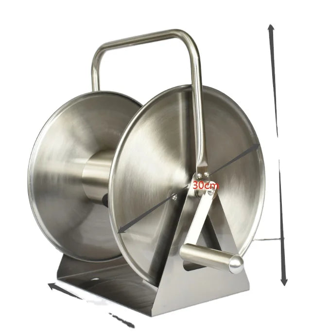 Factory Direct Sales Portable Stainless Steel Garden Hose Reel Cart ANSI Standard 1/2'' Diameter Anti-Corrosion Anti-Abrasion