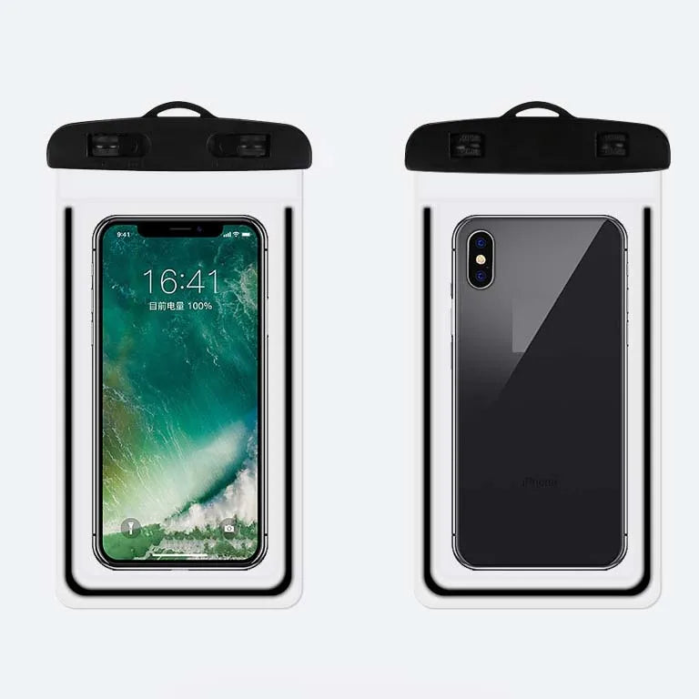Transparent PVC Inflatable Mobile Phone Case Universal Waterproof Smartphone Pouch Neck Hook Lanyard Easy Touch Screen Access