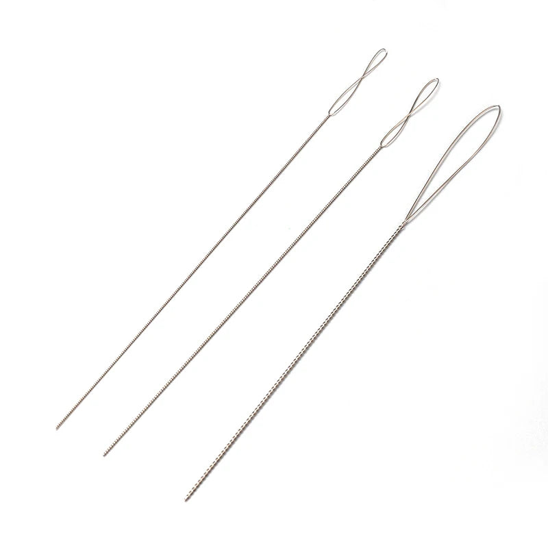 Large Big Eye Stainless Steel Needle Collapsible Embroidery Bead Needle Thread Sewing Beading Needles