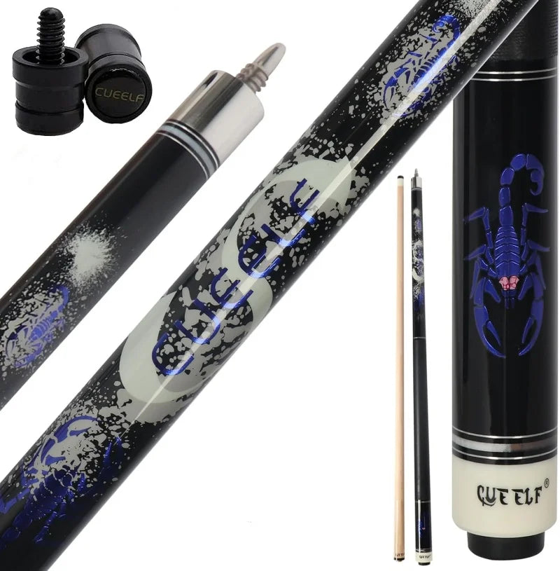 Cueelf BIlliard Pool Cue Stick Professional Sticker Pool Cue 58Inch Tip Size 12.5-13mm