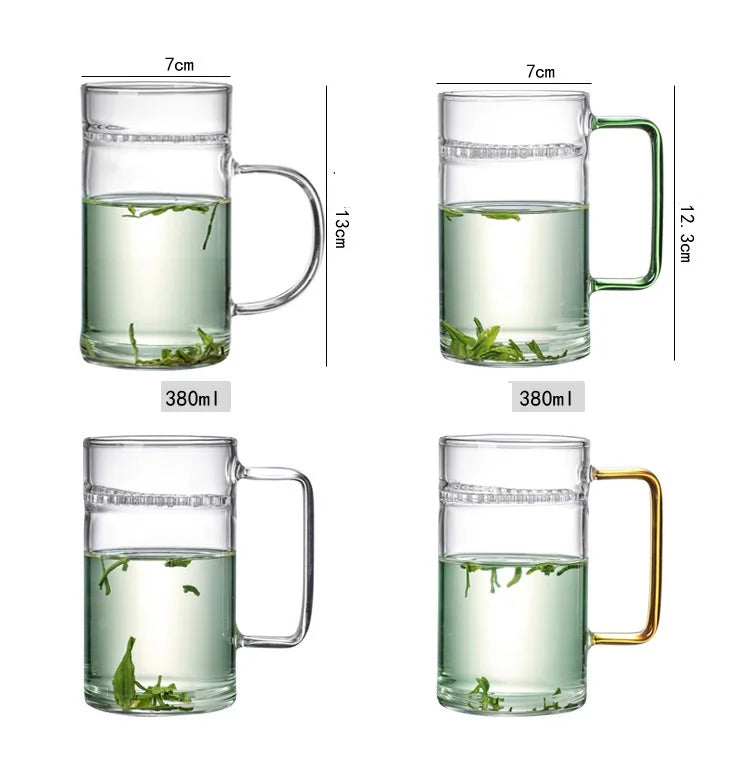 Modern Luxury Handmade 300ml Iced Coffee Set Borosilicate Glass Filter Stocked Eco-Friendly Heat-Resistant Tea Mug Summer