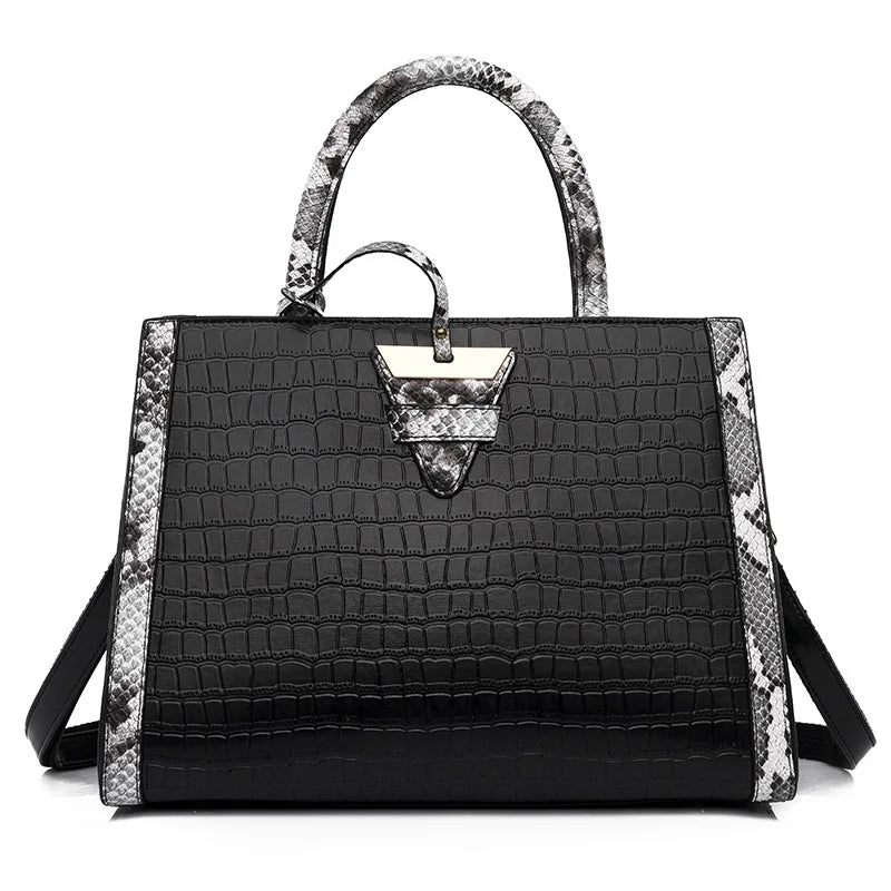 Luxury Crocodile Handbags Women Quality PU Leather Shoulder Bags Designer Large Capacity Tote Ladies Crossbody Messenger Bag