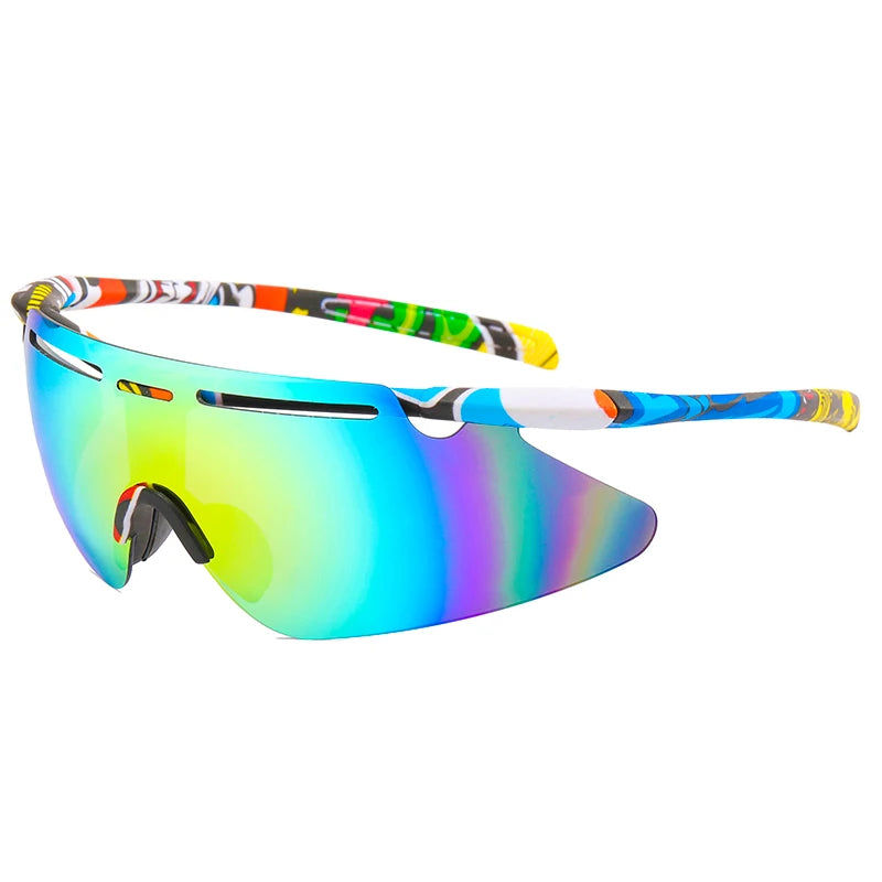 2022 Unisex Custom Cycling Sunglasses White Mirror Lens Windproof for Outdoor Sports Fishing Running Shades Gafas for Men Wom