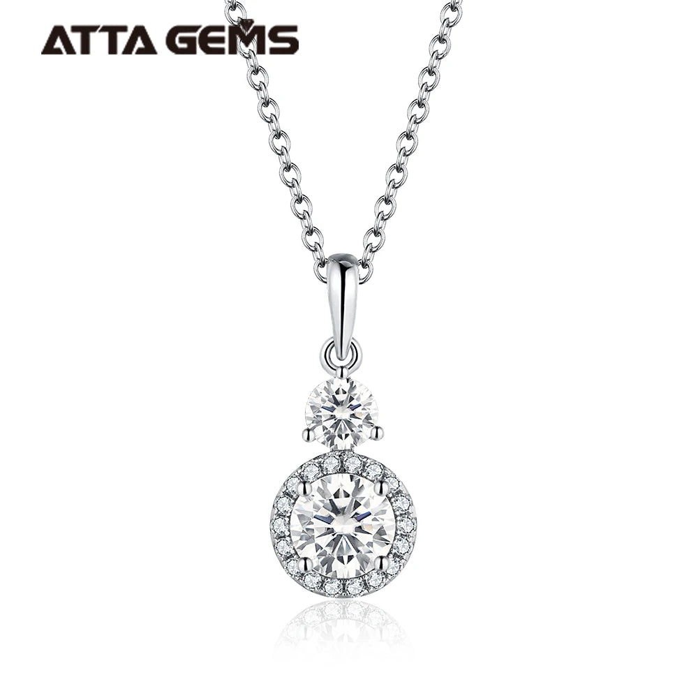 Wholesale Women Luxury D Color Round Shape Moissanite Pendant 925 Sterling Silver Necklace Pendant for Jewelry