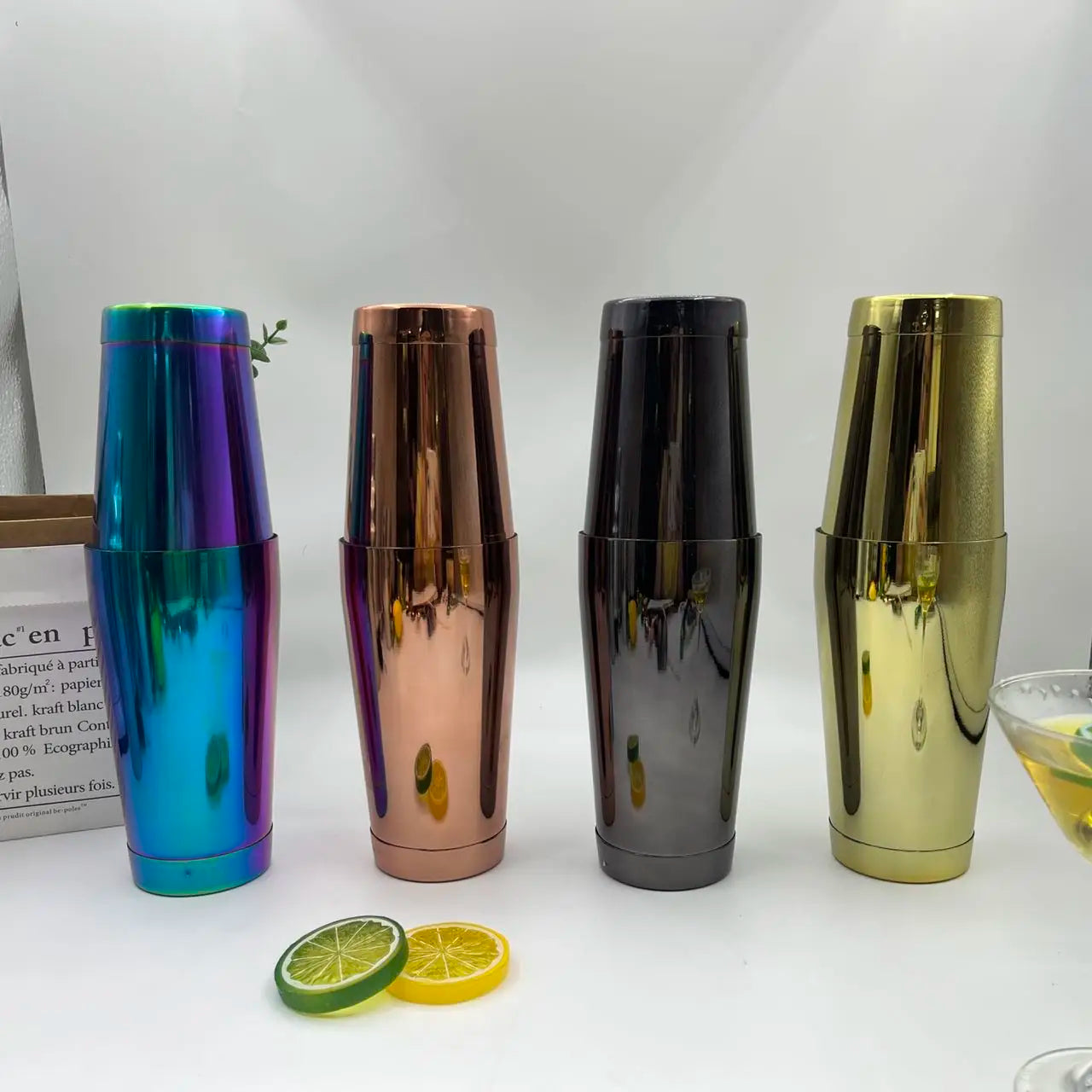 Cocktail Shakers 750ml +600ml Boston Cocktail Shaker Bar Mixer Shaker Bartender Kit Bar Accessories Four Color Optional