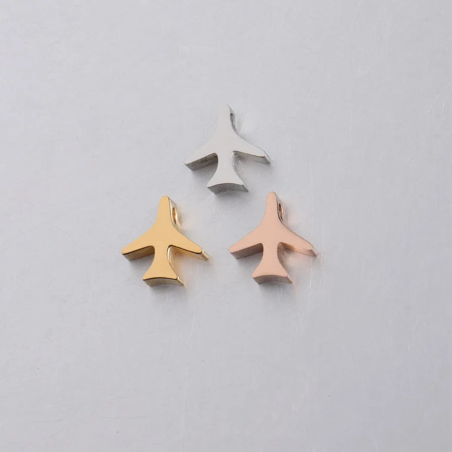 Wholesale Beaded Airplane Pendant for Jewelry Making Gold Rose Tiny Airplane Charms Accessories DIY Necklace and Bracelet
