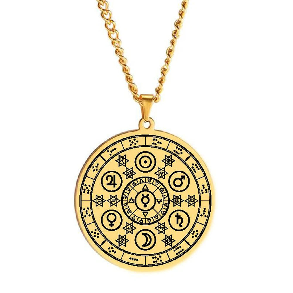 Secreti Geomantici the Secrets of Geomancy Using Symbols Processes for Magical Purposes Amulet Stainless Steel Pendant Neckla