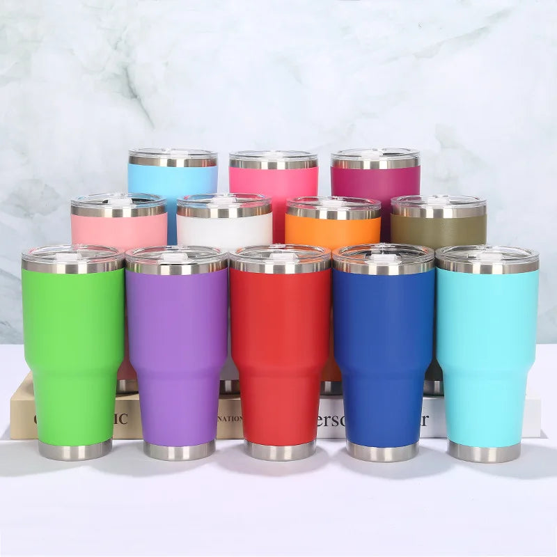 Custom logo 30 oz Stainless Steel Double Wall Travel Coffee Mug Cups Vacuum Thermos Tumbler Wholesale Bulk with Lid