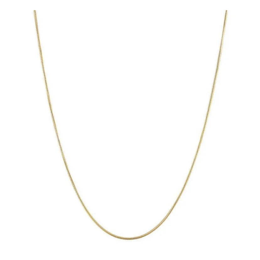 Fenny PVD Plated Simple Width 1MM Mini Round Snake Bone Clavicle Chain Necklace Stainless Steel Jewelry Wholesale