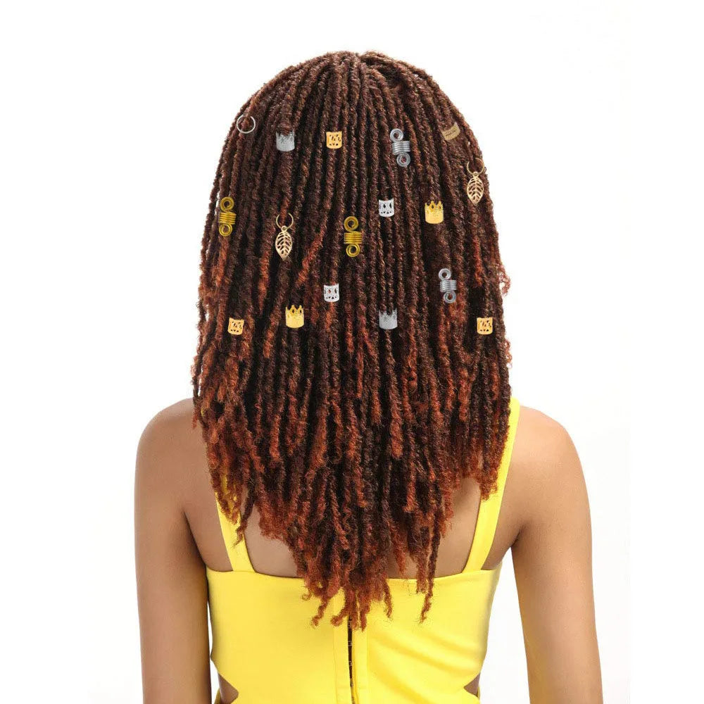 Hair Braid Cuff Kit DIY Hair Accessories with Braid Rings Hoops Clips Beads for Hair Decoration