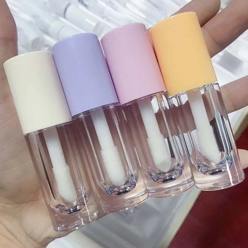 Custom Logo 100pcs Newest Big Applicator Unique Lip Gloss Tube Round 6ml Lip Gloss Tubes With Big Wands
