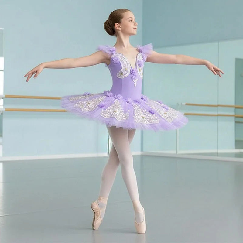 White Swan Lake Performance Wear Professional Ballet Tutu Skirt & Velvet Tops for Kids Girls Women's Ballerina Dress