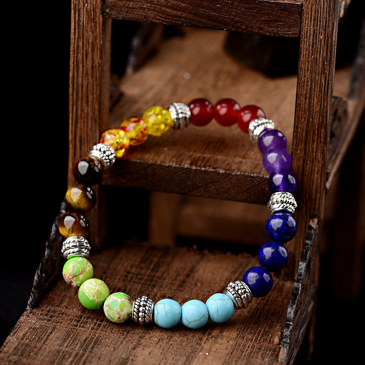 Hot Selling 8mm Handmade Beaded Volcanic Stone Agate Bracelet Colorful Fashion Jewelry for Personalized Temperament