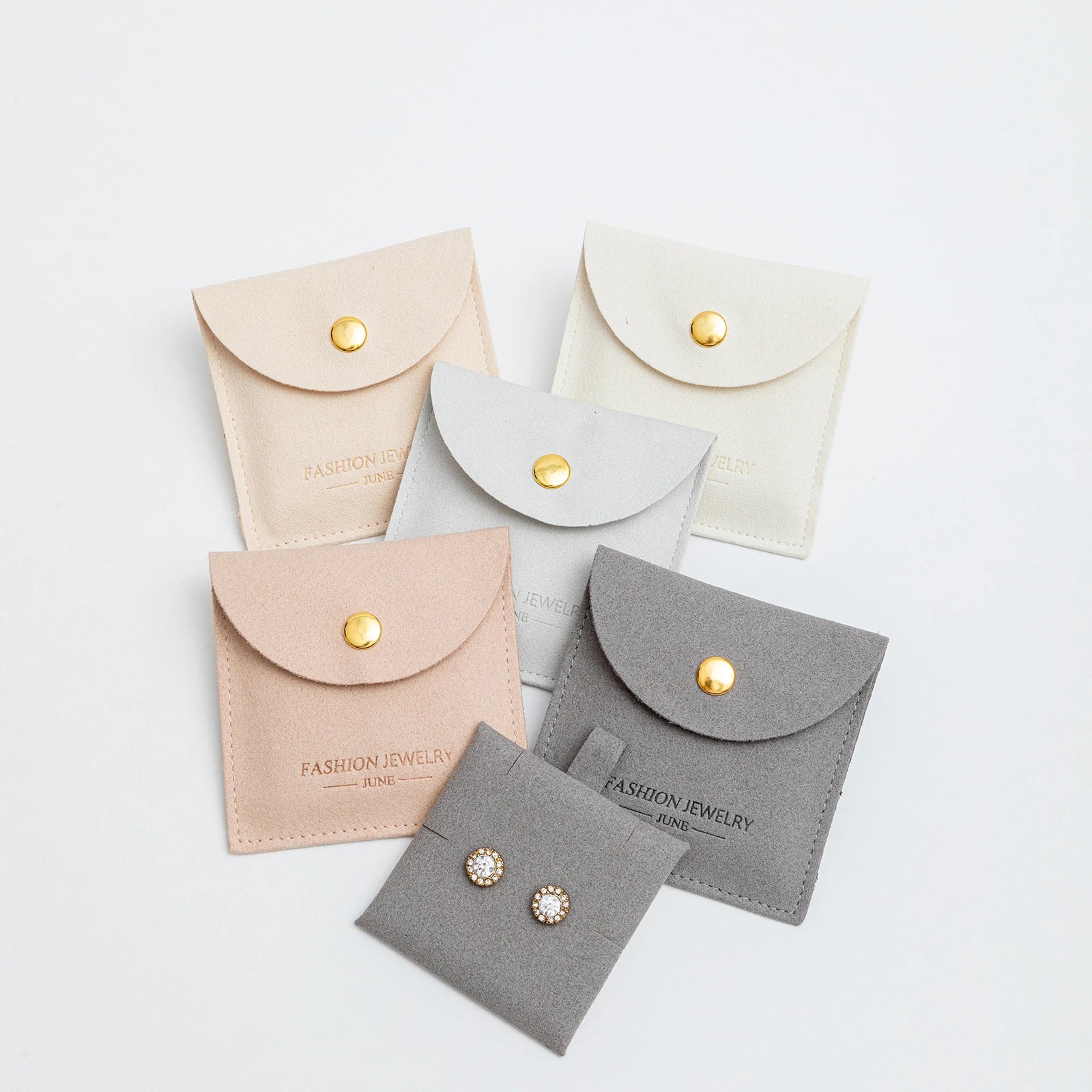 Pouch  8*8cm Insert 6*6cm 4 or 5 Colors  Microfiber Jewelry Package Set Pouch with Insert Pad for Earring  Necklace Bracelet