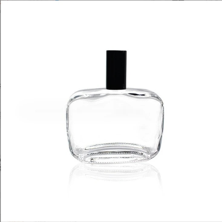 75ml Press Pump Nozzle Transparent Glass Cosmetic Packaging Bottle Flat Spray Perfume Bottle