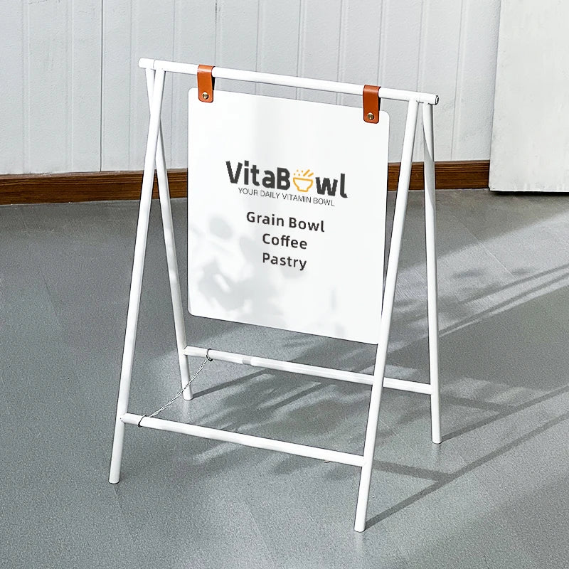 Creative Iron Art Landing Billboard Customization Foldable A-shaped Double Sided Display Frame at Store Entrance