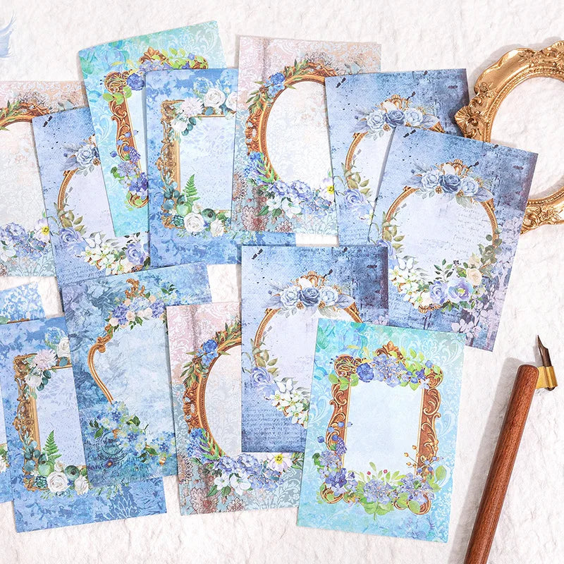 80 Pieces/Pack Notepad Flower Vine Dressing Table Retro Artistic Plant DIY Notebook Message Memo Stitching Stickers 6 Models