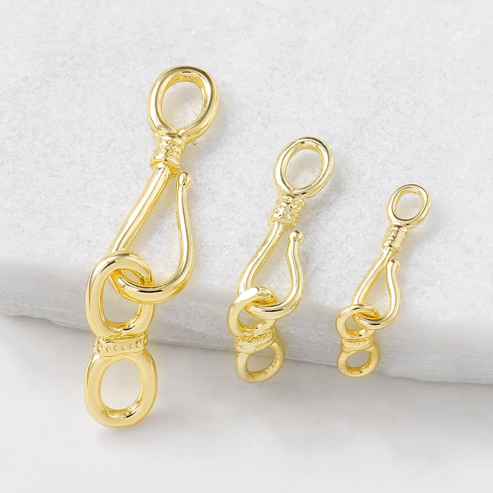 DIY Minimalist Decorative Jewelry Findings Copper Handmade Gold Hook Bead Assembly Connecting Rod Bracelet Necklace Accessori