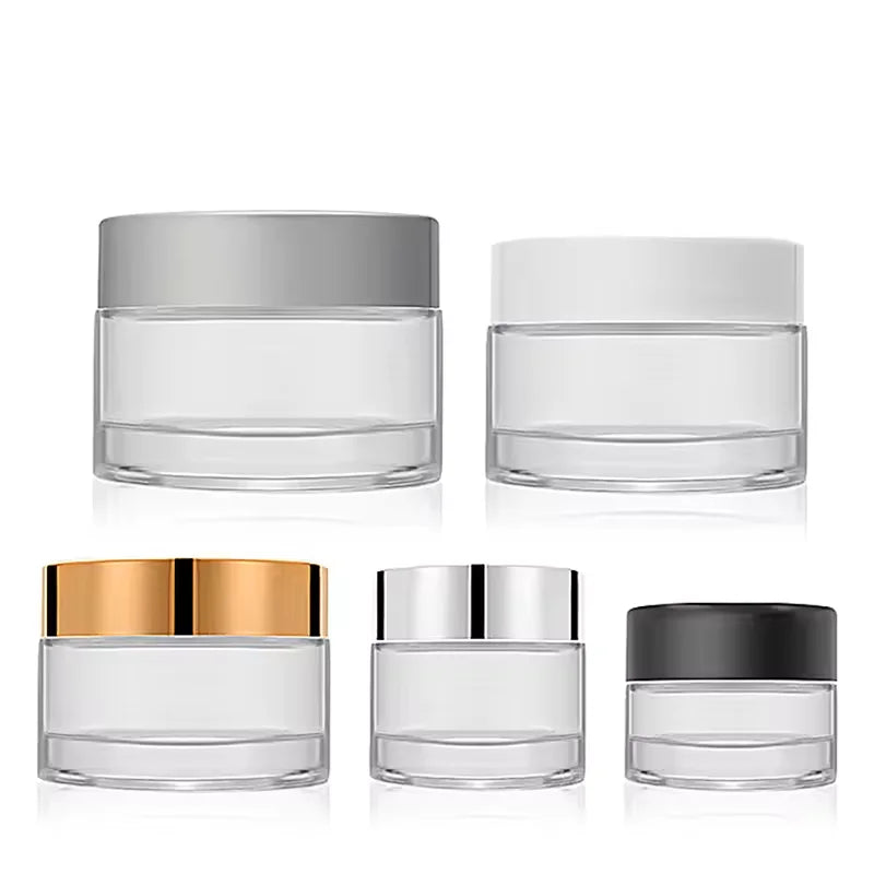 5g 10g 15g 20g 30g 50g 60g 100g Frosted Clear Amber Empty Face Cream Container Glass Cosmetic Jar Lotion Glass Bottle Jar Cre