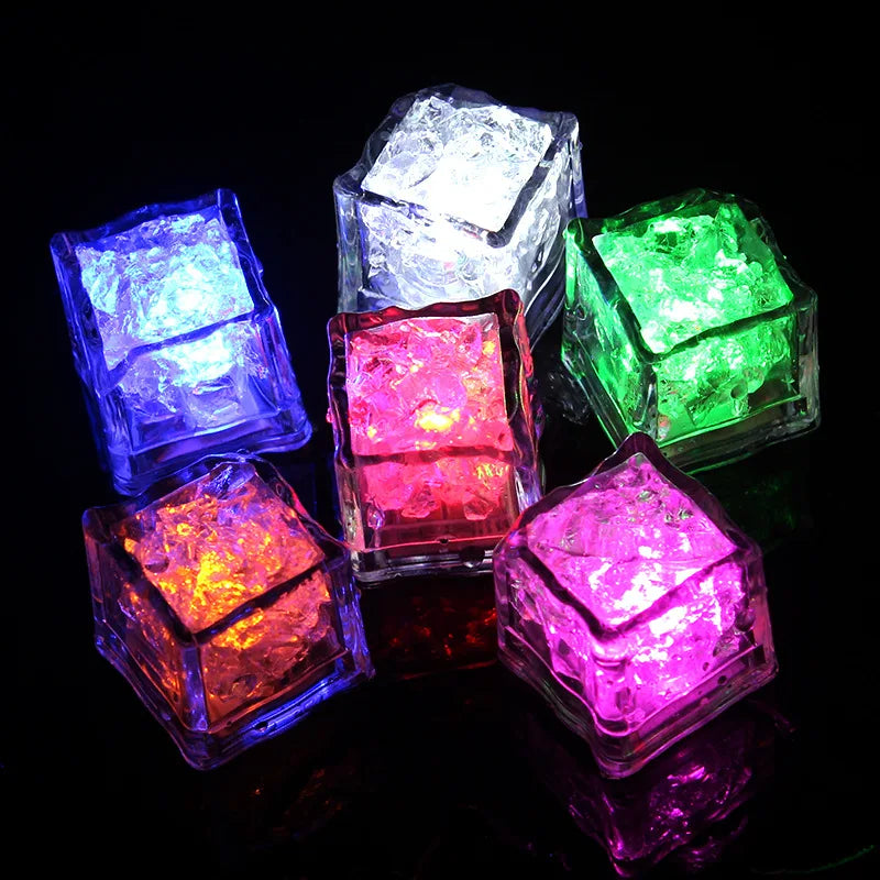 Best LED Glow Ice Cubes Fast and Slow Flashing LED Lights with Glitter for Ramadan Graduation Party Bar Christmas