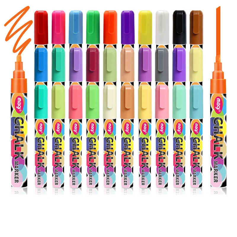 Non-toxic 8-colors Liquid Chalk Marker Pen for Paper 3mm Round Toe Tip