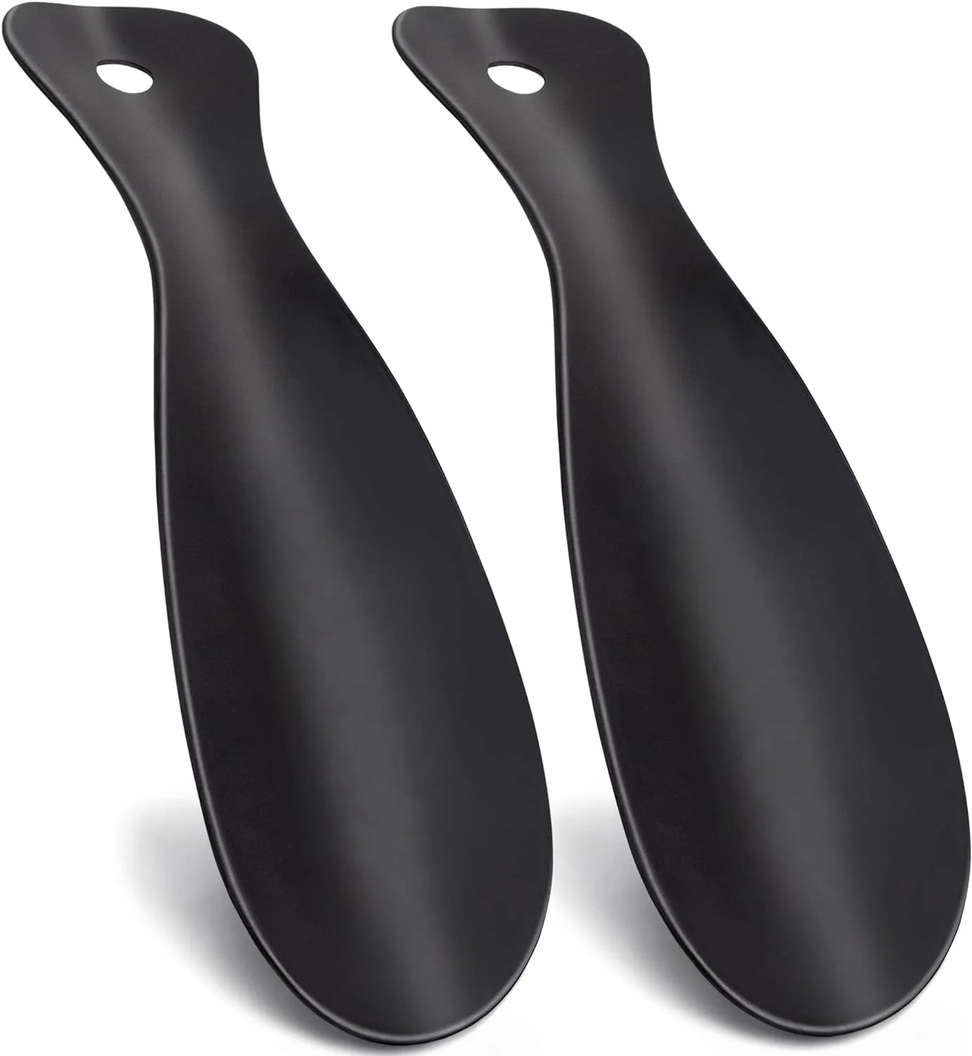 Custom Black Matte Paint Metal Shoe Horn with Logo Stainless Steel ShoeHorn 7.5 Inches