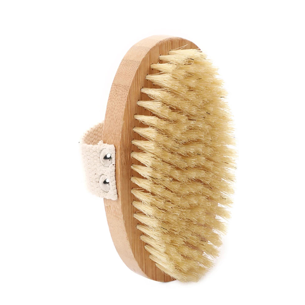 100% Natural  Wooden Body Massage Brush Boar Bristle Dry Body Exfoliate Private Label Bath Brushes Cheap Price