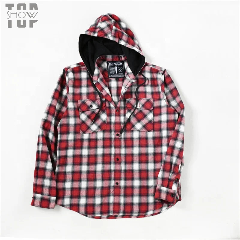 Custom Color Long Sleeve Plus Size Men's Plaid Shirts Casual Wear