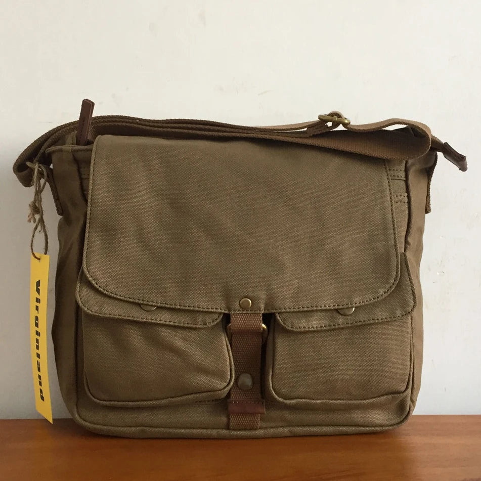 2371 Virginland Vintage Single Long Adjustable Cotton Canvas Shoulder Strap All Seasons CN;ZHE Men's Casual Messenger Sling B