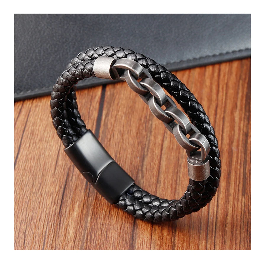 Customize Titanium Steel China Hand Bracelet Vintage Antique Multi Layer Bracelets for Women Men Vintage Punk Jewelry Wholesa