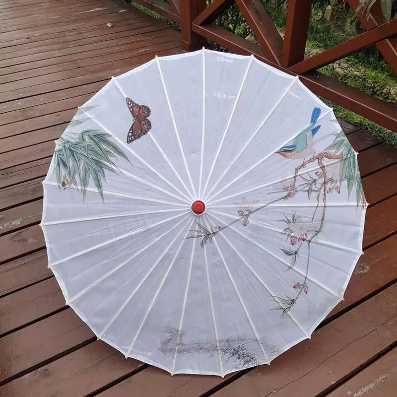 40 Colors Wedding Umbrella Supplier White Oil Paper Bamboo Dance Umbrella Art Deco Parasol Craft Umbrella Chinese Fabric Para