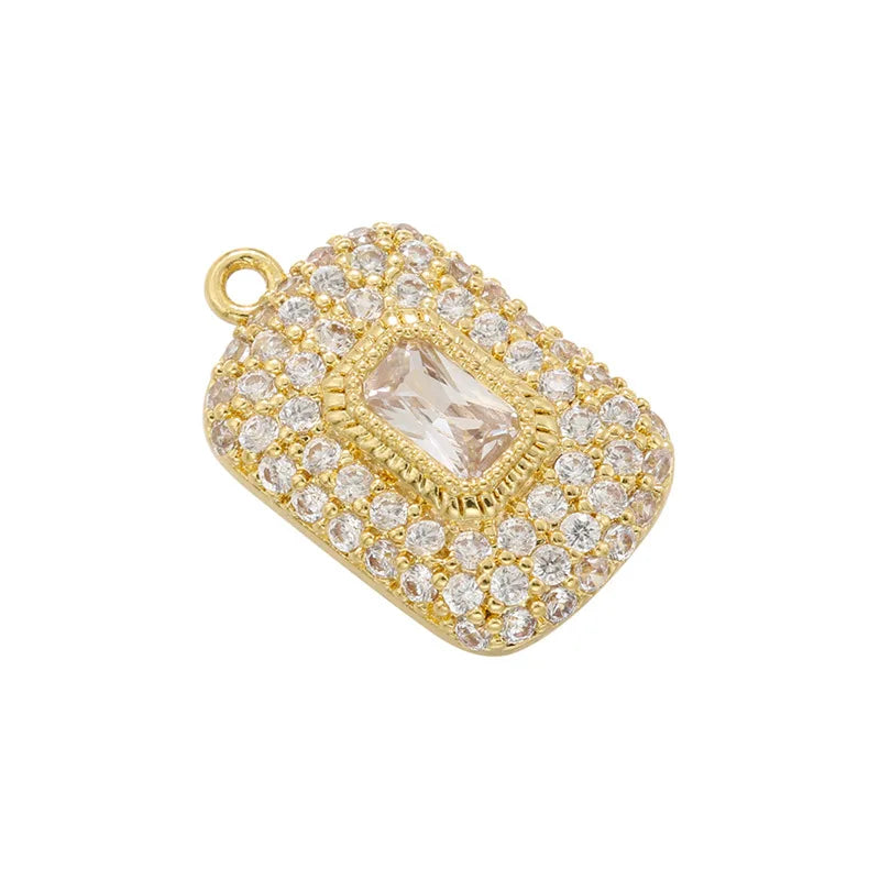Light Luxury 10*17mm Full Colorful Crystal Oval Square Shape Pendant for DIY Bracelet Necklace Jewelry Accessories