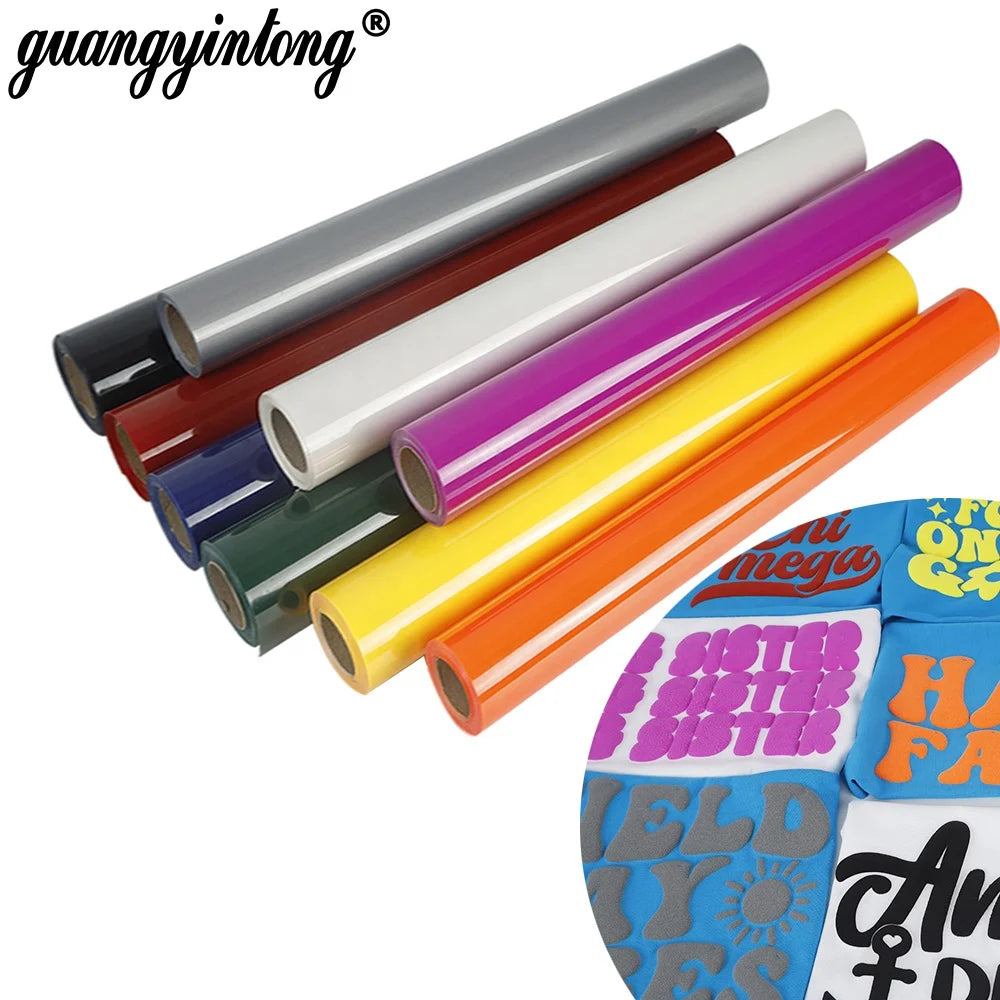 Guangyintong 3D Effect Puff PU-PF HTV Eco-Friendly High Flex for Textiles T-Shirt Printing