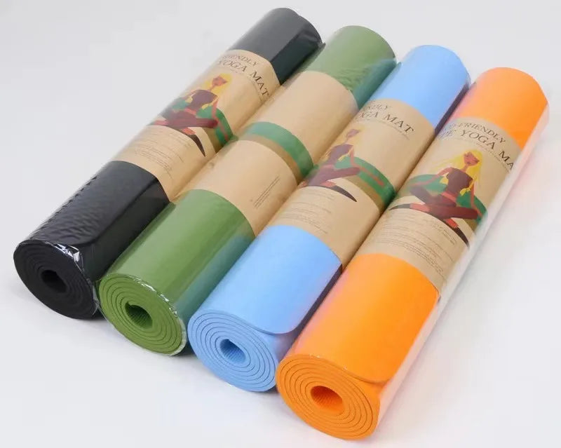 Free Sample Custom Printed Eco-friendly TPE 10mm Thick Yoga Mat Set with Logo Travel Folding Non Slip
